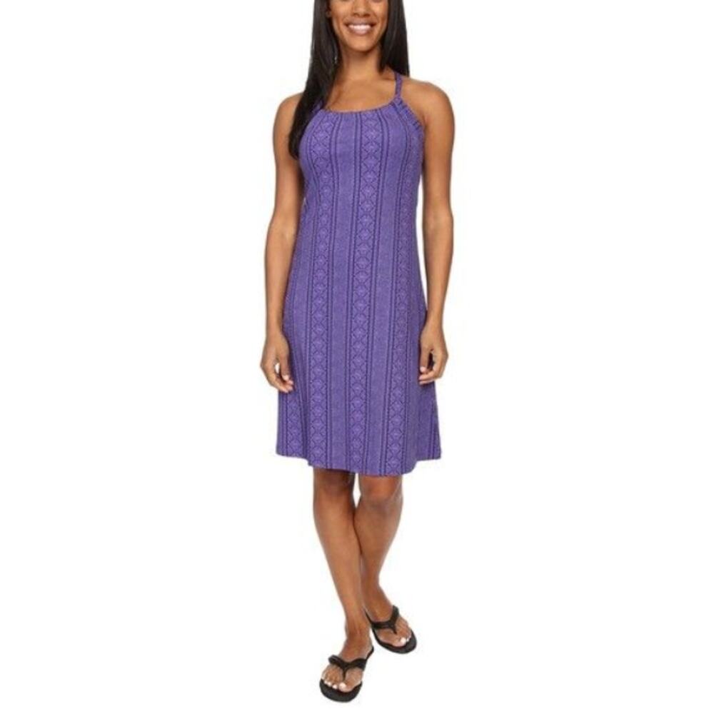 Prana Quinn Purple Southwestern Sleeveless Active‎ Dress Built in Bra Size XS